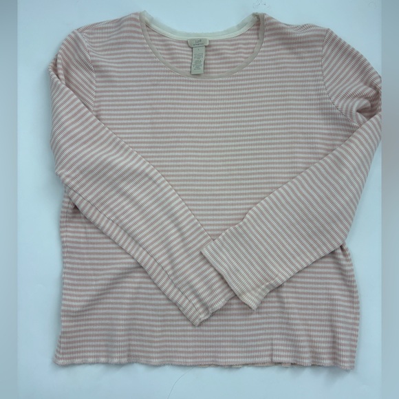 J. Jill Soft Pink and White Striped Long Sleeve Tee - Picture 4 of 8